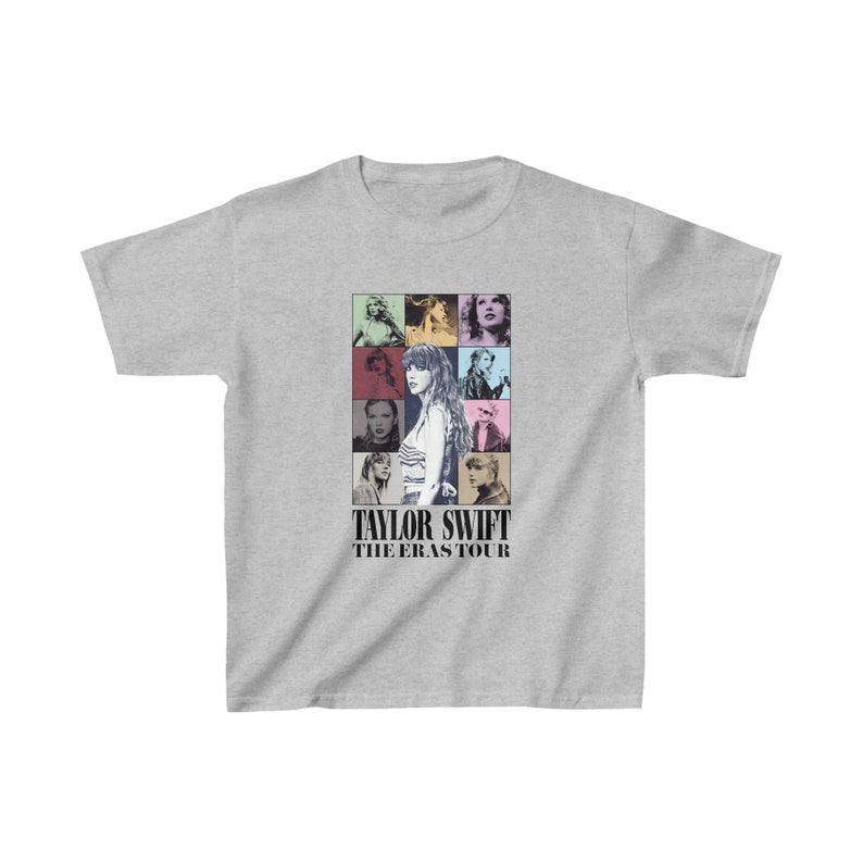 T-shirt Taylor Swift The Eras Tour pour enfants, blanc ou gris, t-shirt unisexe image 2