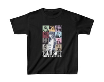 Kids The Eras Tour Taylor Swift T-Shirt Black or Pink Unisex Tee