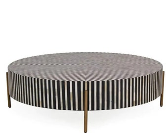 Handmade Wooden Modern Striped Pattern Coffee & Tea Table Furniture handcrafted Decorative Inlay Coffee Table Furniture