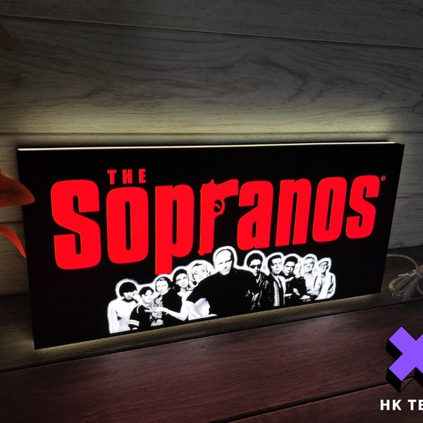 Boîte lumineuse 3D Sopranos, emblématique décoration de flipper sur le thème de la mafia, enseigne au néon Tony Soprano, classiques HBO, gradateur fonctionnel, 5 V, compatible USB