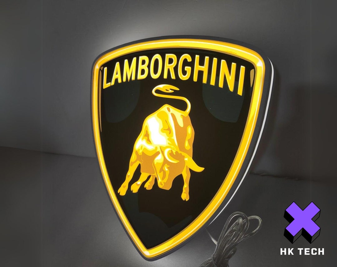 Lambo 3D LED Light Box Lamp - Lamborghini Sign for Garage or Mancave ...