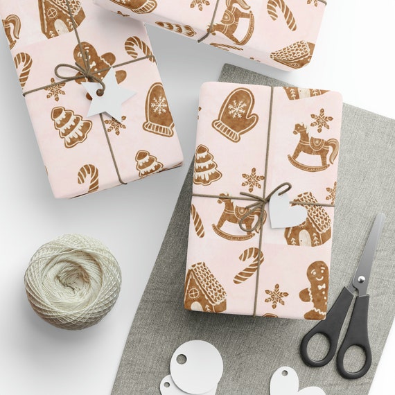 Gingerbread Wrapping Paper - Christmas Gift Wrap - Aesthetic