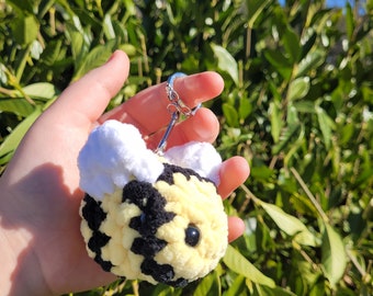 Crochet Soft Chunky Bee Keychain