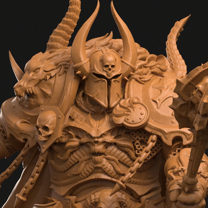 Death Knight Pathfinder D and D Custom 3D Prints, Tabletop Figures