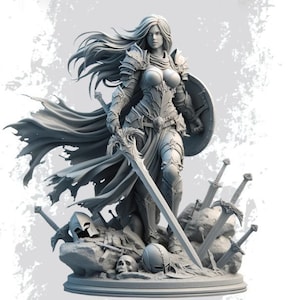 Paladin 32mm to 100mm Custom 3D Prints, Tabletop Figures, Fantasy & Sci-Fi Minis, RPG Gaming,  Collectibles,