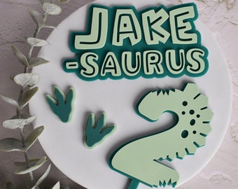 Personalised Dinosaur Cake Topper Set