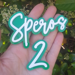 Personalised Cursive Name Cake Charm | Custom Word Cake Decoration