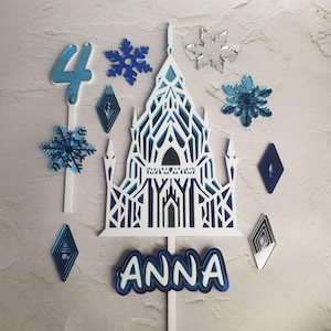 Personalised Frozen Themed Cake Topper | Frozen Cake Set | Princess Themed | Disney Princess Cake Decorations | Frozen Birthday Party