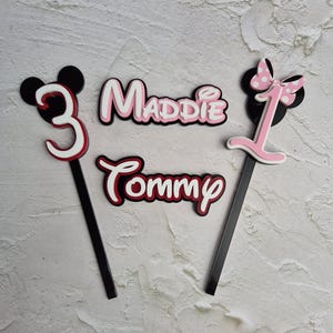 Personalisierte Minnie & Micky Maus Cake Topper | Mini-Kuchen-Sets