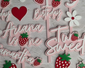 Strawberry Shortcake | First Birthday Cake Topper | Daisy | Berry First Birthday | 1st Birthday