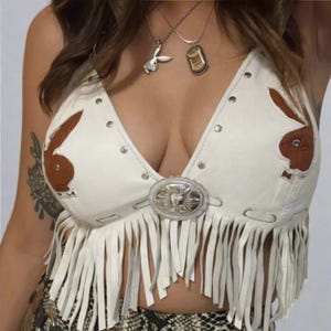 Fringe Leather Halter | Bunny