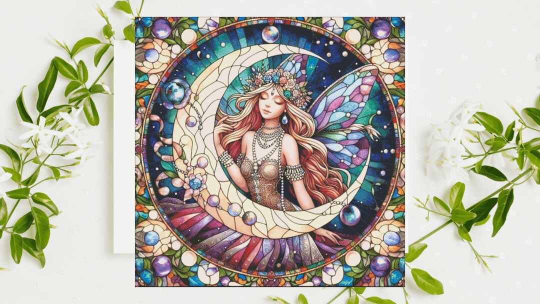 PDF stained Glass Moon Fairy Cross Stitch Pattern DMC, Pattern Keeper ...