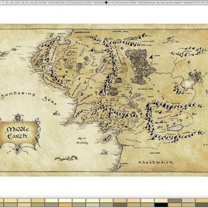 PDF "Middle Earth Vintage Map" DMC korsstygnsmönster, digital omedelbar nedladdning, kompatibel med Pattern Keeper