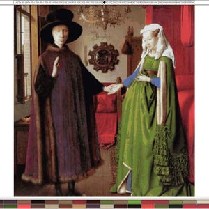 PDF "Arnolfini Portrait" by Jan van Eyck, Cross Stitch Pattern DMC Pattern Keeper Compatible, Digital Instant Download