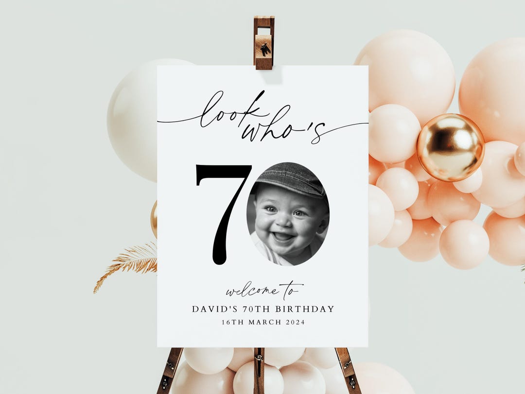 Look Who's 70, 70th Birthday Sign, 70th Welcome Sign, Birthday Welcome ...