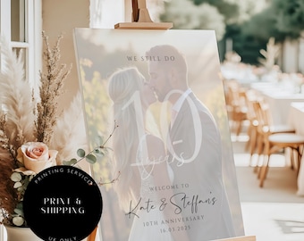 Anniversary Sign, 10th Anniversary Welcome Sign, Anniversary Party Welcome Sign, Celebrating 10 Years, Anniversary Photo Welcome Poster