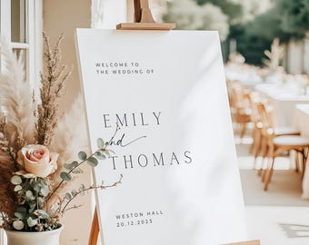 Modern Wedding Sign, Wedding Welcome Sign, Personalised Wedding Signs, Wedding Entrance Sign, Wedding Decor, Foam Board, Poster, A1,A2,A3