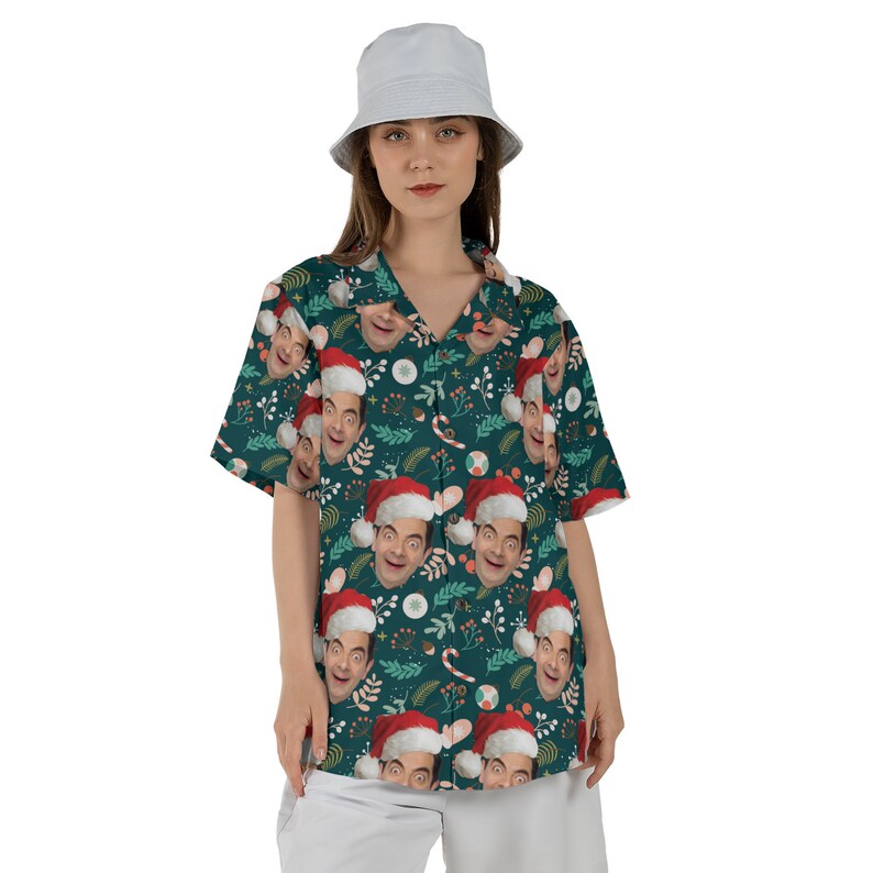 Custom Christmas Hawaii Shirt With Face Personalized Hawaiian Shirt
