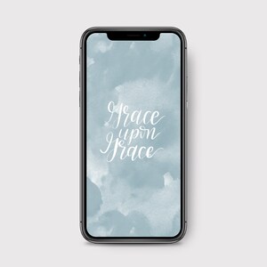 Grace Upon Grace Scripture Calligraphy Phone Wallpaper