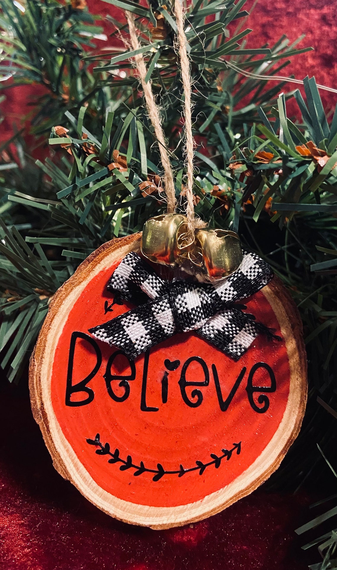 Christmas Tree Wood Ornaments Rustic Christmas Decor Natural Etsy Canada