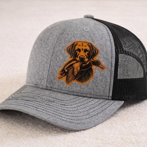 Gorra Bird Dog Richardson 112 Snapback: gorra de camionero con parche de cuero personalizado para cazadores, amantes de las actividades al aire libre, regalos para él y para hombre.