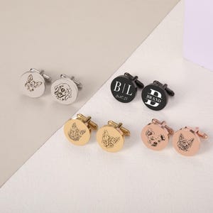 Custom Pet Portrait CuffLinks with Box,A Pair of Cuff Links,Pet Memorial CuffLink,Personalized Stainless Steel Cufflink,Wedding Gift For Him