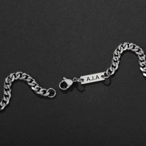 Personalized Men&#39;s Cuban Chain Necklace,5mm Stainless Steel Chain,Waterproof Jewelry,Custom Name Chain,Silver Chain Necklaces with Initials