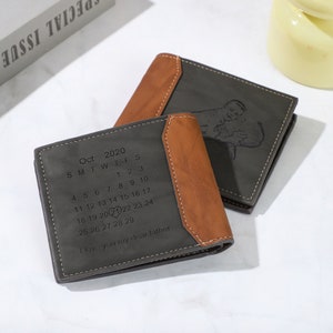 Personalized Custom Photo Mens Wallet,Photo Wallet For Dad,Custom Leather Wallet,Gifts For New Dad,Children And Dad,Anniversary Gift for Him