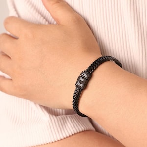 Pulsera personalizada para papá, pulsera con nombre para niños, pulsera de acero inoxidable para hombre, pulsera con nombre familiar, pulsera personalizada para hombre, regalo del Día del Padre
