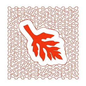 Blocco di ricamo a punto croce con applicazione di foglie autunnali