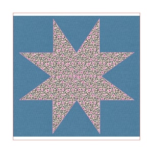 Hunters Star Embroidery Applique Quilt Block