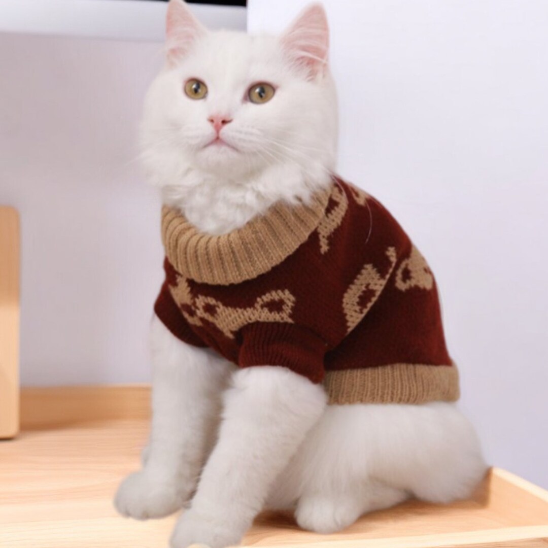 Cute Pattern Sweater for Cat Cat Winter Clothes Fashion Cat Etsy