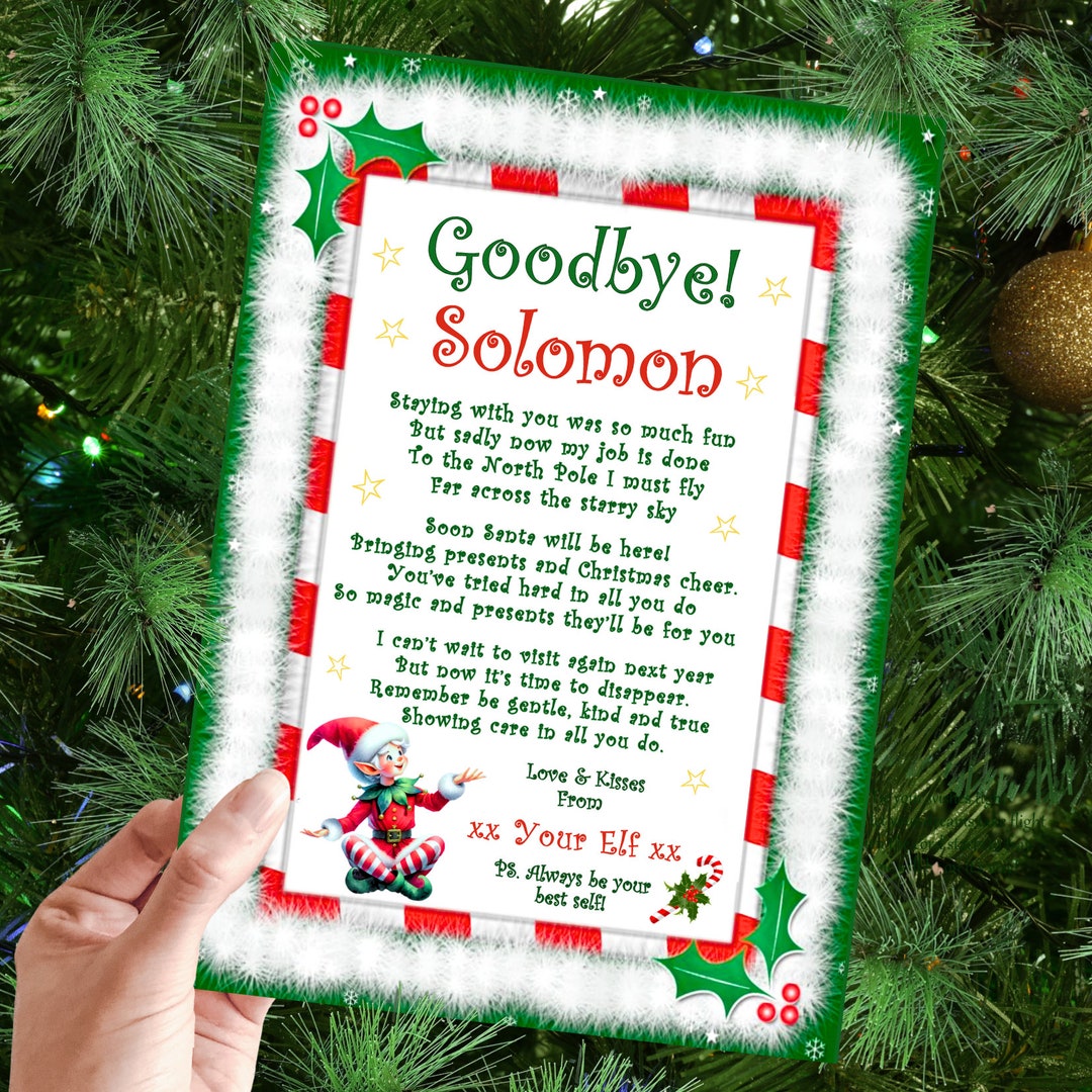 Elf Accessories Personalised Letters Goodbye, Nice Certificate, New or ...