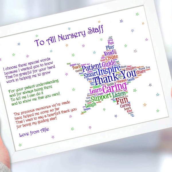 Framed Teacher Gift Nursery Preschool Childminder Early Years Appreciation Print Class 2026