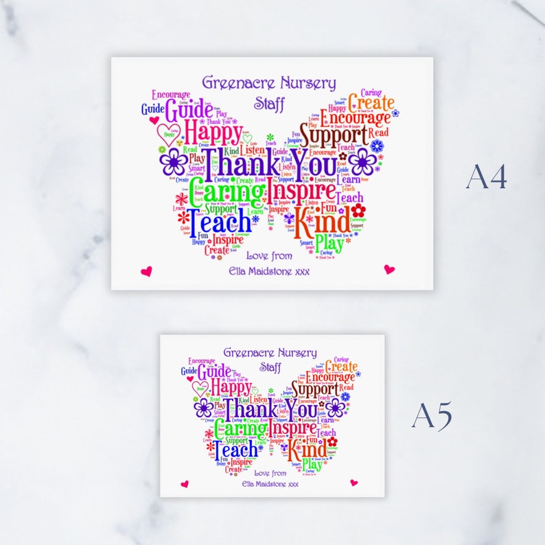 Personalised Rainbow Teacher Thank You Print: End of Term Gift - Etsy