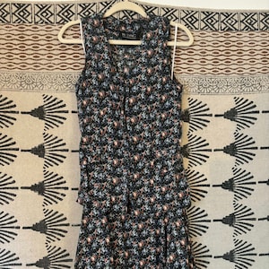 Boho Floral Skirt Set, Medium Top, Small Bottom, Vintage Blouse and Skirt Set