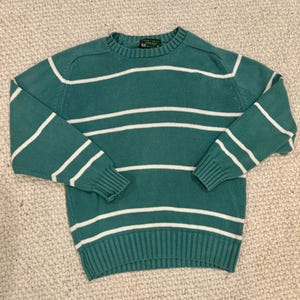 80s Striped Sweater Medium - Crew Neck Sweater - Striped Jumper - Pullover Jumper