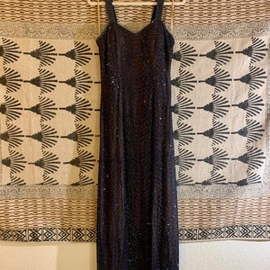 Vintage Evening Gown, Size 4, Cassandra Stone Beaded Dress