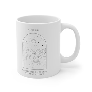 Cancer Zodiac Mug - Astrological Sign Coffee Cup - Ideal Gift for Cancerians - Moonchild Design - Horoscope Enthusiast&#39;s Delight&quot;