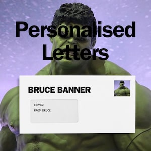 Carta personalizada Bruce Banner | Entre no Universo Mágico | Tendências | Presente de aniversário | Presente pessoal | Disponível físico/digital