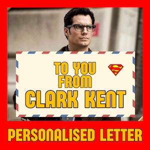 Carta personalizada de Clark Kent / Un SÚPER Regalo / Conviértalo en un cumpleaños memorable / Tendencias / Regalo / Regalo personal / Físico o Digital