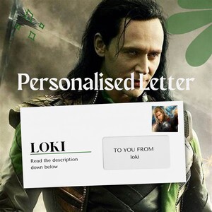 Carta personalizada de Loki / Carta de confort / Tendencias / Regalo de cumpleaños / Regalo personal / Disponible físico o digital / Regalo de San Valentín