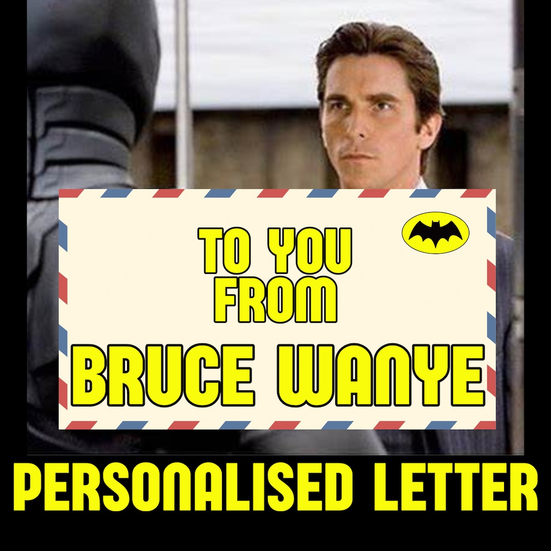 Blue Wayne Lettering Bruce Wayne Personalised Letter | Make It a Memorable Birthday ...