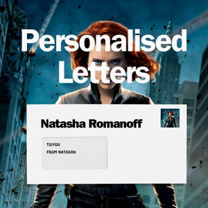 Carta personalizada de Natasha Romanoff / Entra en el universo mágico / Tendencias / Regalo de cumpleaños / Regalo personal / Carta física / Digital