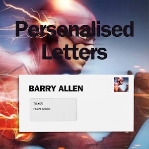 Carta personalizada de Barry Allen | Entre no Universo Mágico | Tendências | Presente de aniversário | Presente pessoal | Disponível físico/digital
