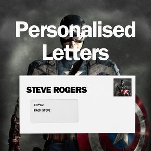 Steve Rogers Carta personalizada | Entre no Universo Mágico | Tendências | Presente de aniversário | Presente pessoal | Físico ou Digital
