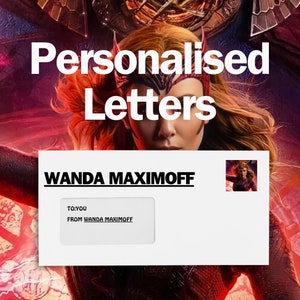 Wanda Maximoff Carta personalizada | Entre no Universo Mágico | Tendências | Presente de aniversário | Presente pessoal | Carta Física/Digital