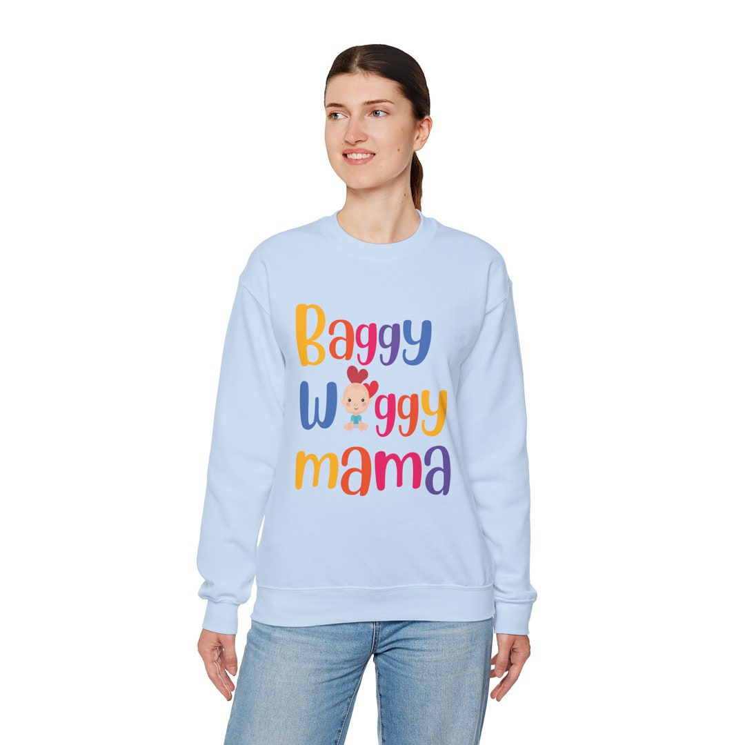 Sweatshirt for Mom Baggy Waggy Mama Cute Mom Sweatshirt Etsy