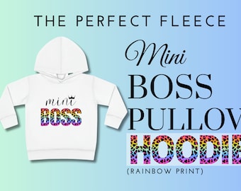 Mini Boss Rainbow Print - Sudadera con capucha de forro polar para niños pequeños