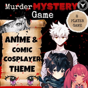Anime Murder Mystery Party Spiel | Cosplay Raufbold | Tod auf der CosCon | Geburtstags-Spiel für Jugendliche & Erwachsene | Murder Mystery Game
